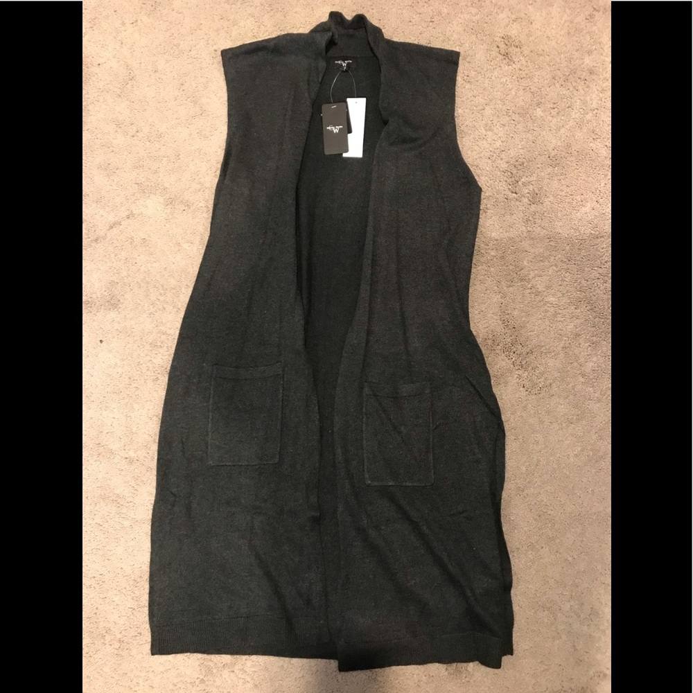 Colour Works Long Sweater Pocket Vest